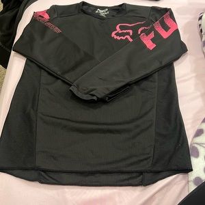 Fox riding jersey YL gently used black with hot pink